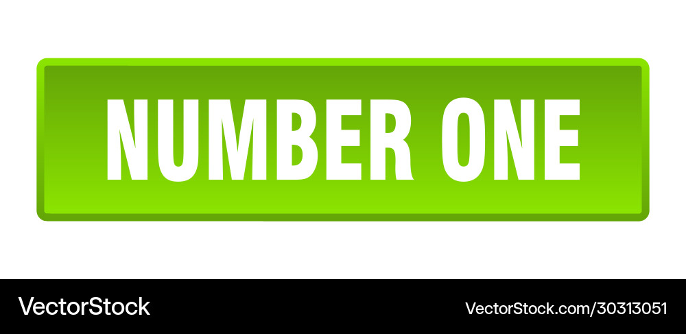 Number one button square green push Vector Image