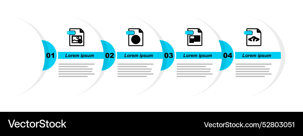 Set line php file document pdf html and gif icon Vector Image