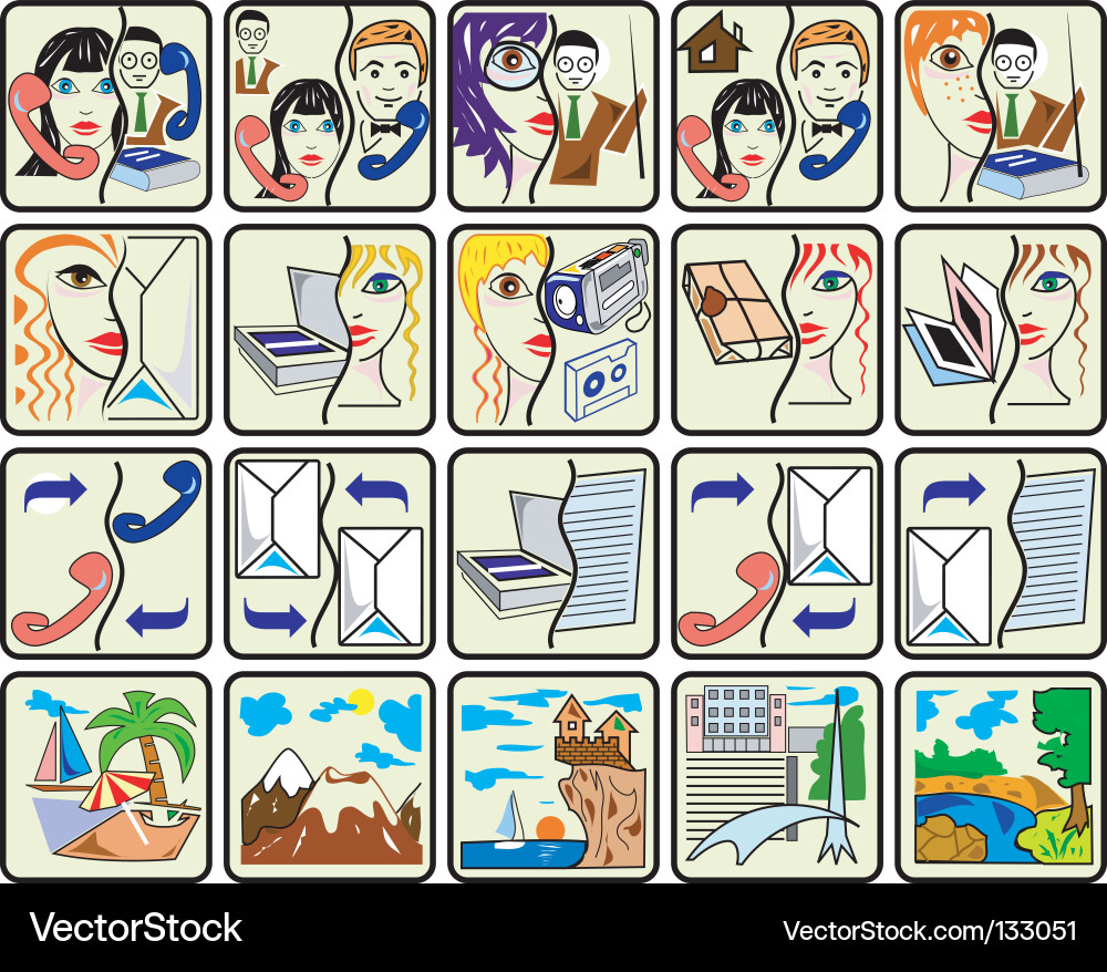 Set of icons vector image