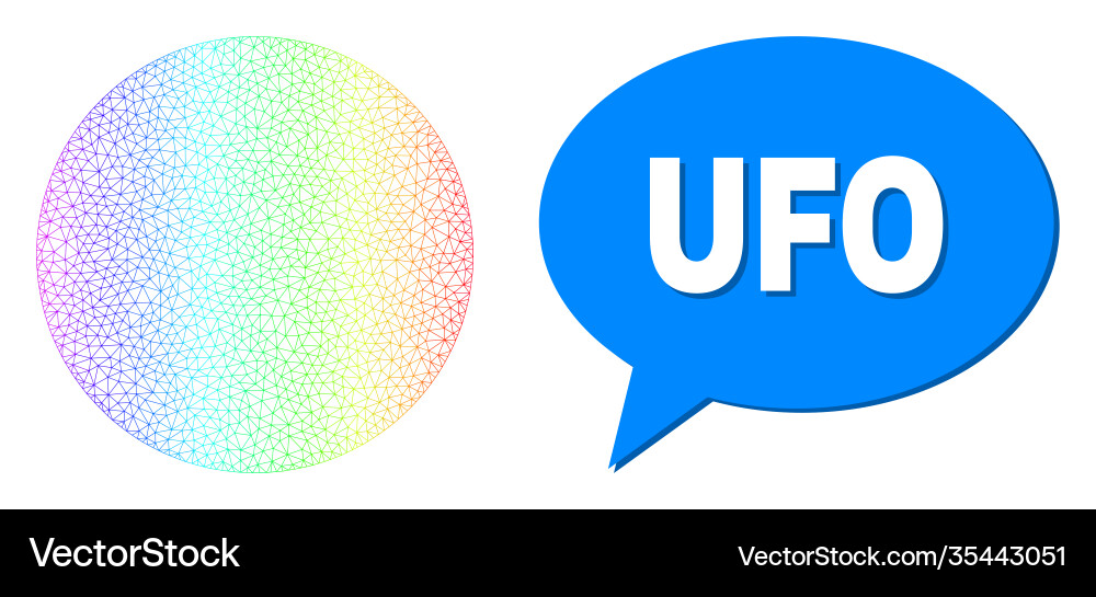 Spektrum Netz Gradienten Kreis Icon und ufo Nachricht vektorbild