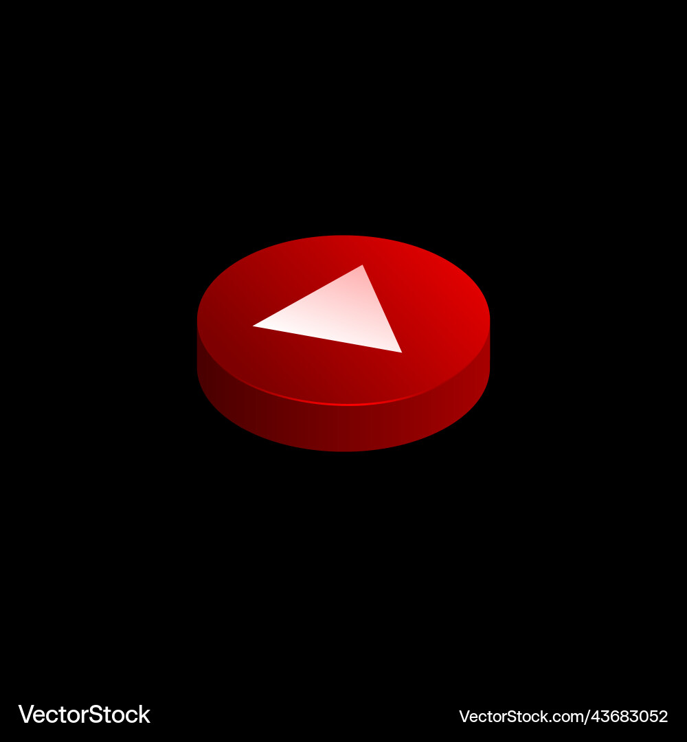 3d red play icon round button graphic element 3d red play icon round button graphic element vector image