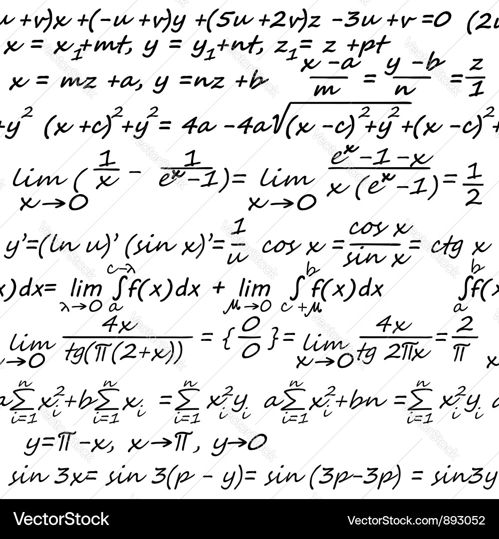 Algebraic Background with Mathematical Symbols vector image