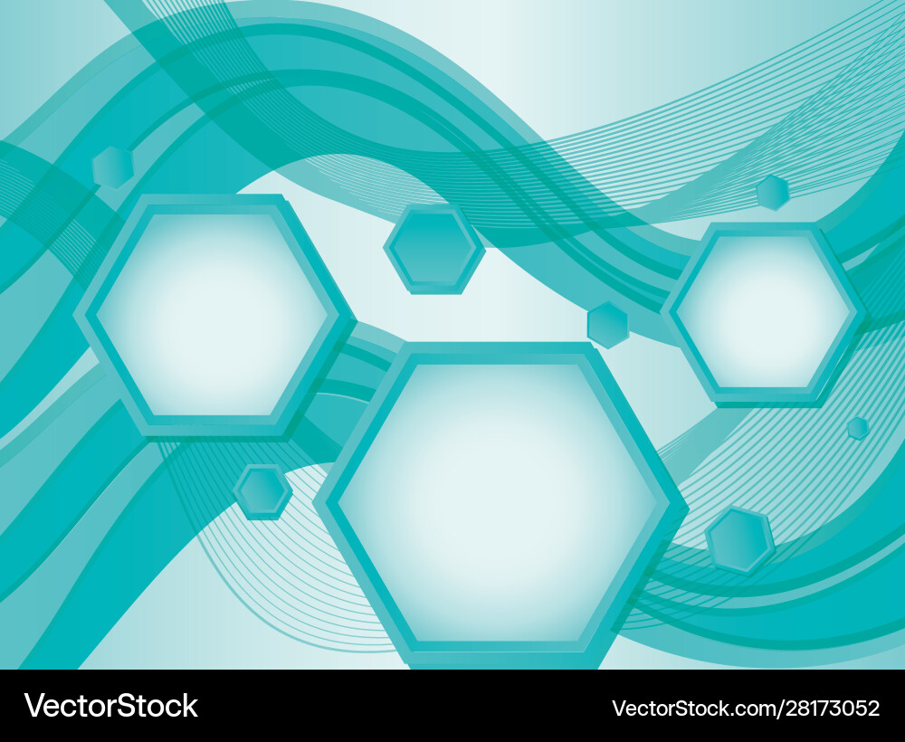 Background design with blue hexagon shape vector image