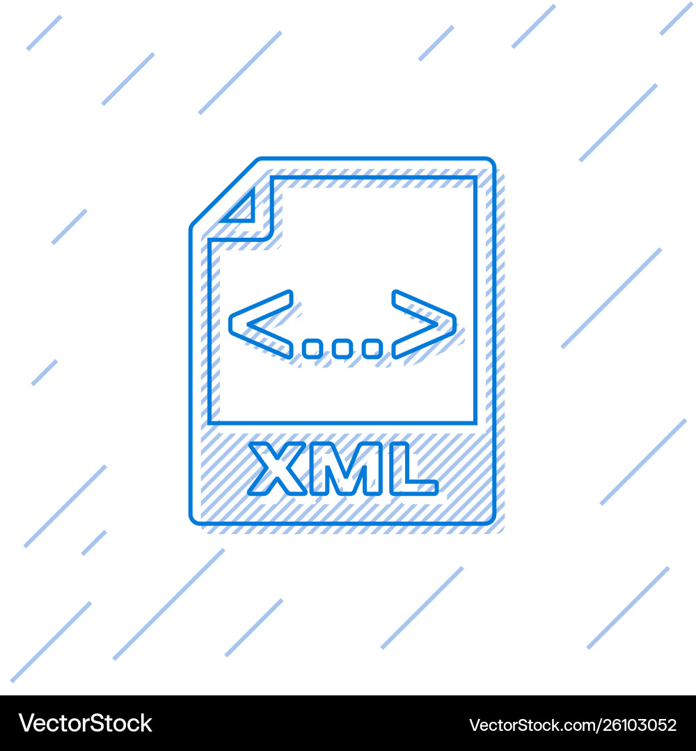 Blue xml file document icon download button Blue xml file document icon download button vector image