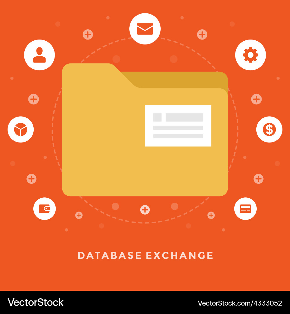 Business Database Exchange Concept Vektorbild