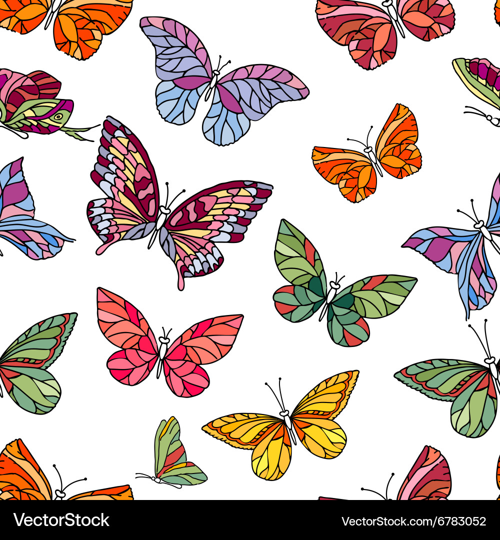 Butterfly Seamless Pattern – Royalty-Free Vector | VectorStock