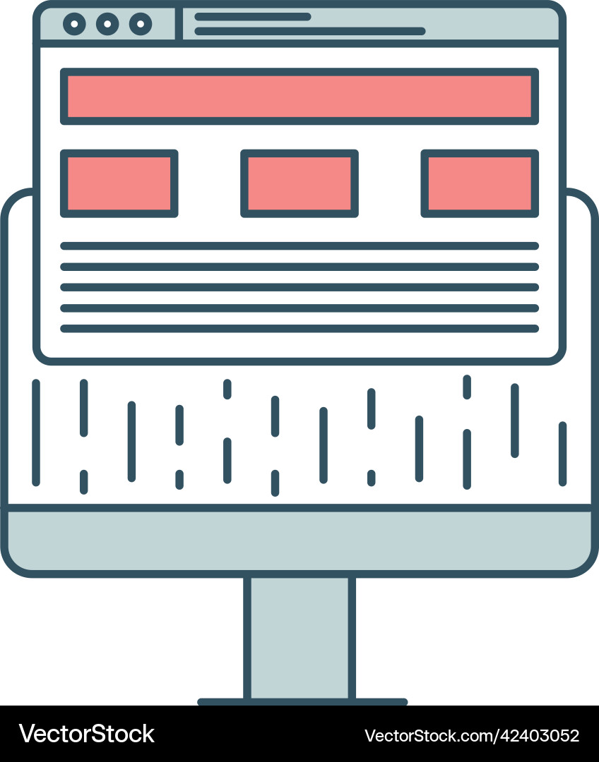 Computer website web design mockup icon Vector Image