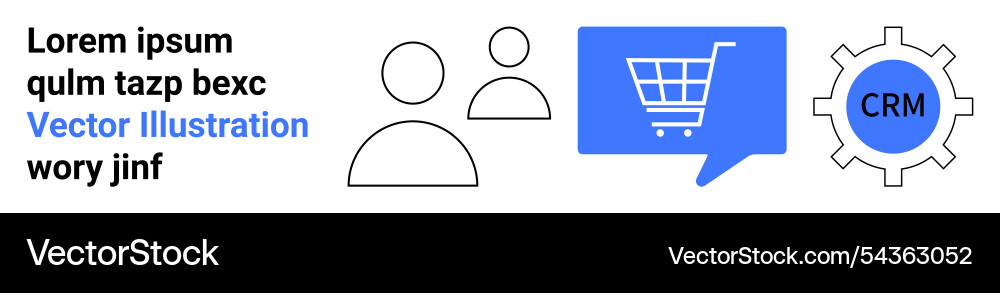 Crm and e-commerce integration with user Crm and e-commerce integration with user vector image