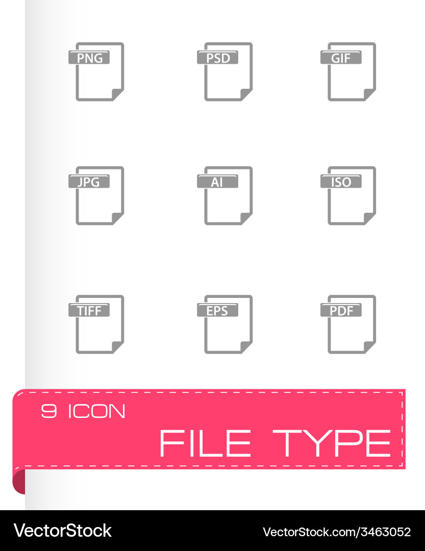 File type icons set Vector Image