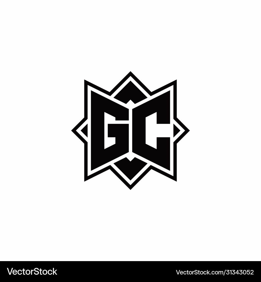 GC Monogram Logo - Square Rotate Style vector image