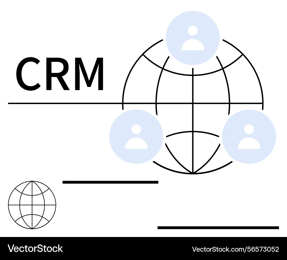 Global crm concept with user network and globe Global crm concept with user network and globe vector image