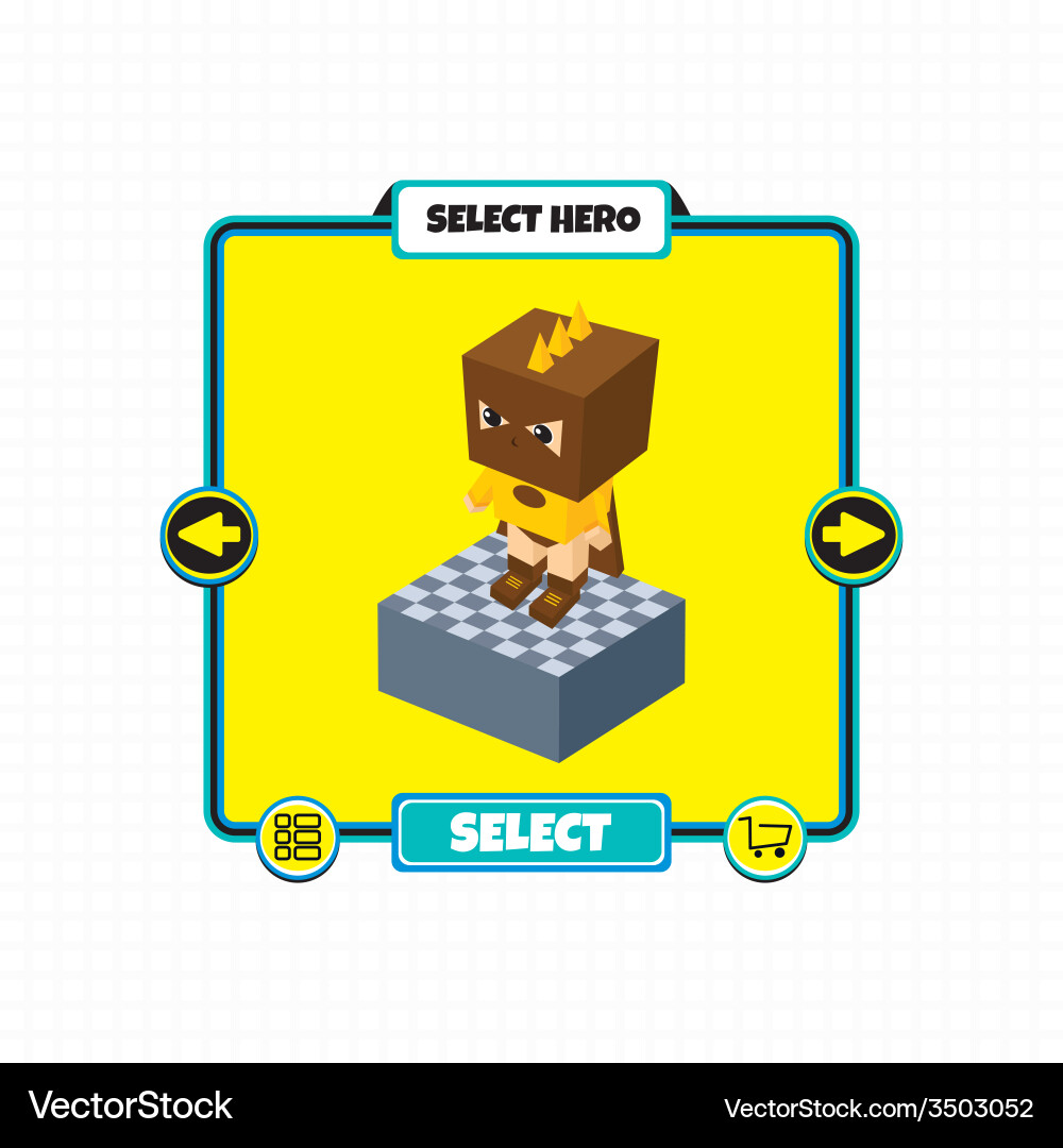 Hero character option game assets element vector image