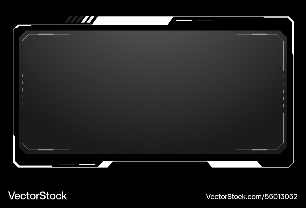 Hud frames white grey user interface elements Hud frames white grey user interface elements vector image
