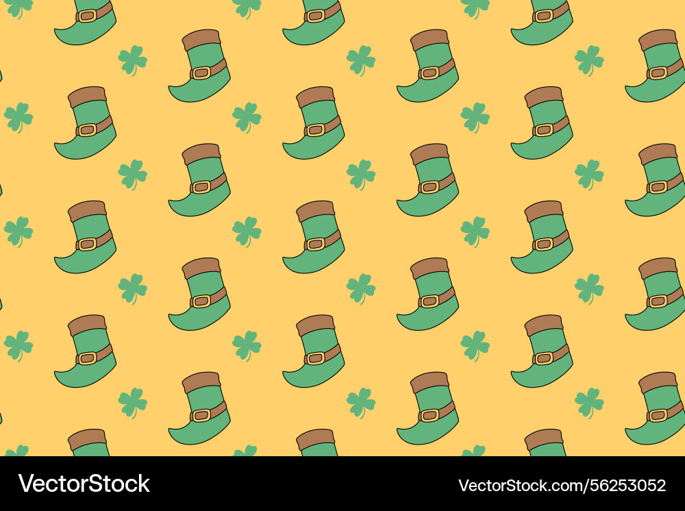 Leprechaun boot with clover colorful pattern Vector Image