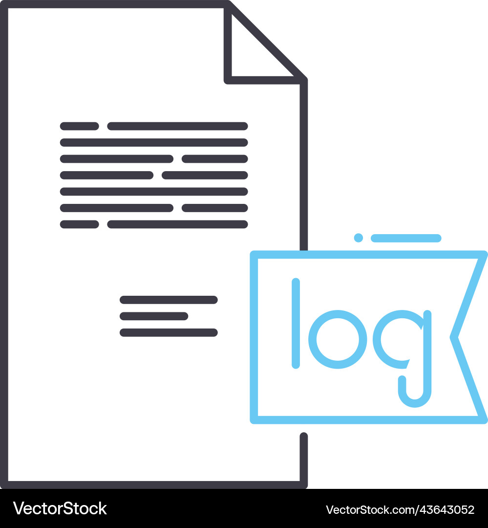Log file line icon outline symbol Log file line icon outline symbol vector image