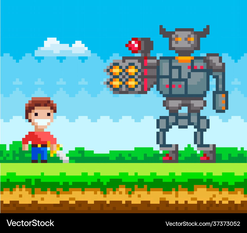 Mechanical robot in iron armor with built-in Mechanical robot in iron armor with built-in Vector Image