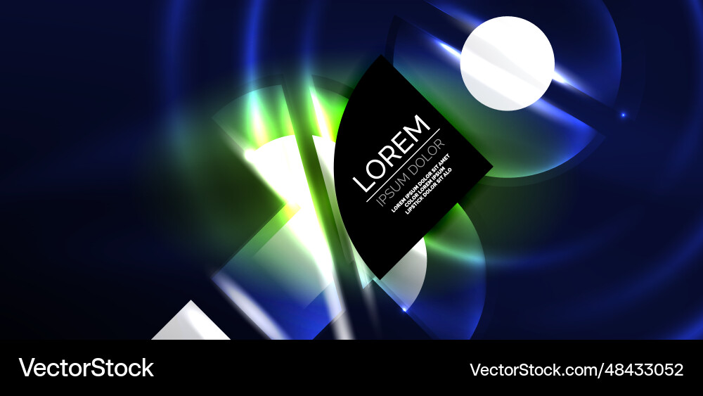 Neon round shapes lines and triangle elements hi Vector Image
