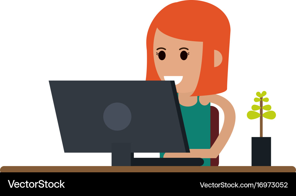 Person using computer icon image Vector Image