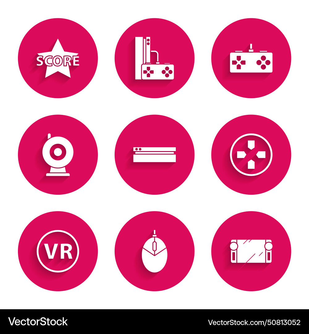 Set video game console computer mouse gaming Set video game console computer mouse gaming vector image