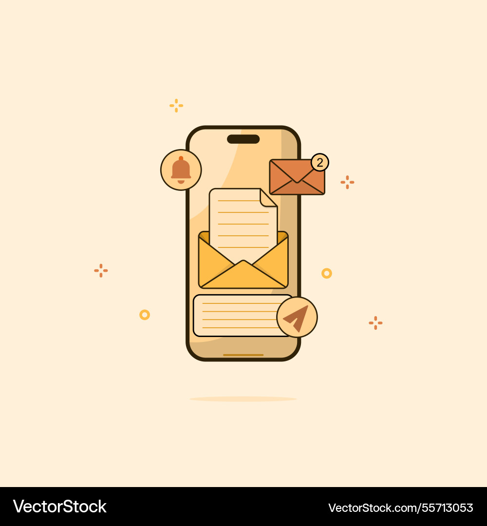 A mobile phone with message typing symbol Vector Image