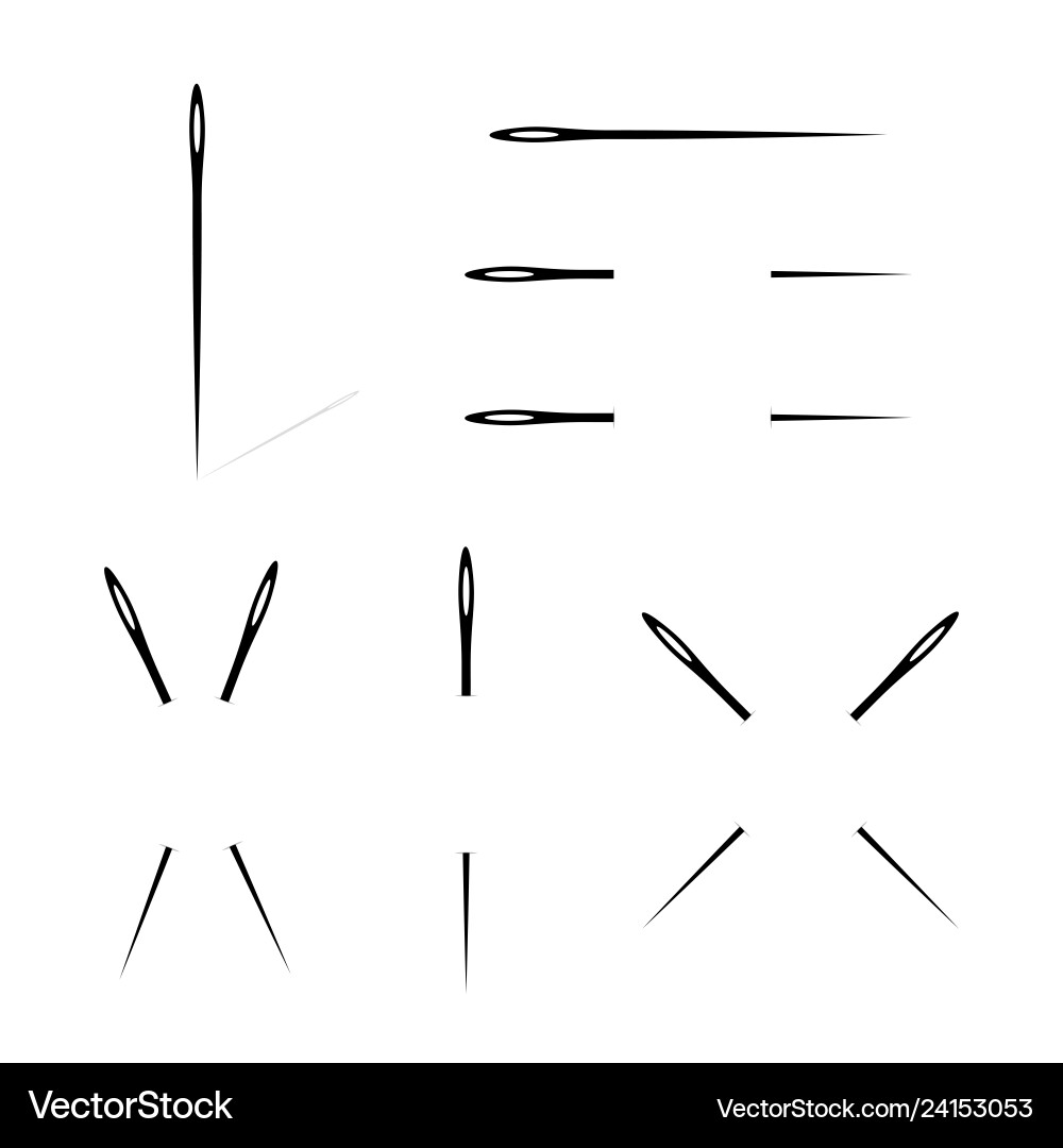 A selection of needles different variant A selection of needles different variant vector image