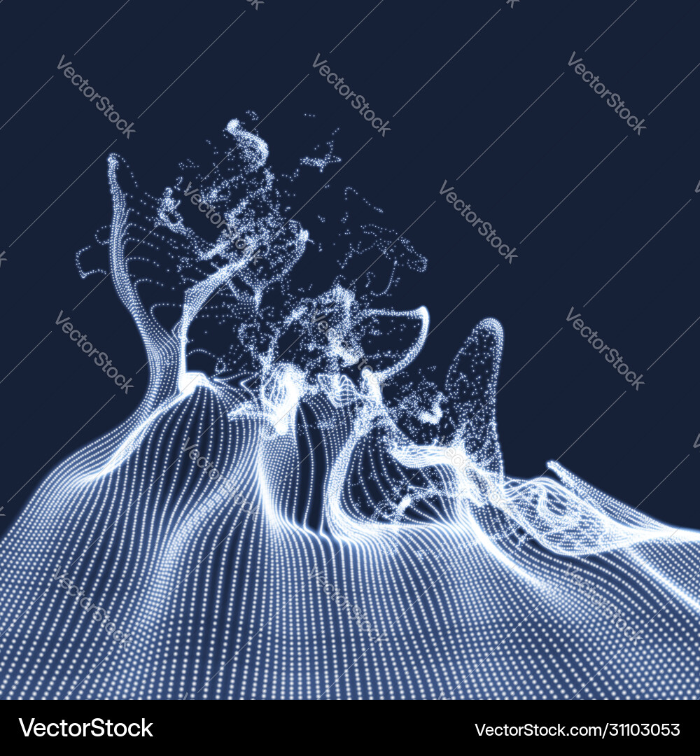 Array with dynamic emitted particles water splash Array with dynamic emitted particles water splash vector image