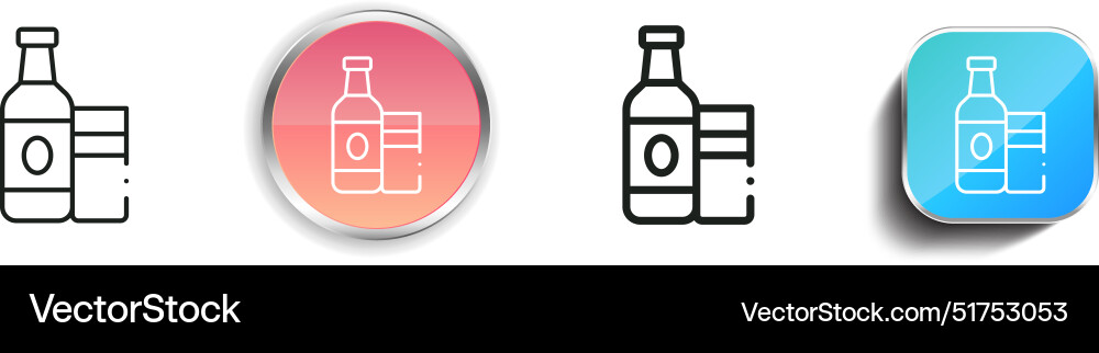 Beer icon thin linear regular and button style vector image