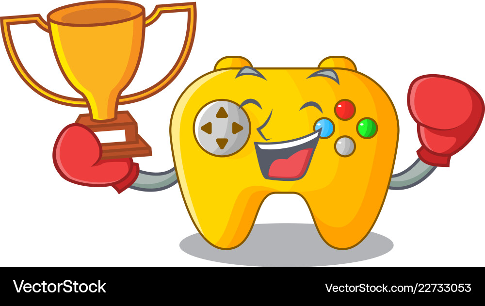 Boxing winner retro computer game control Boxing winner retro computer game control vector image