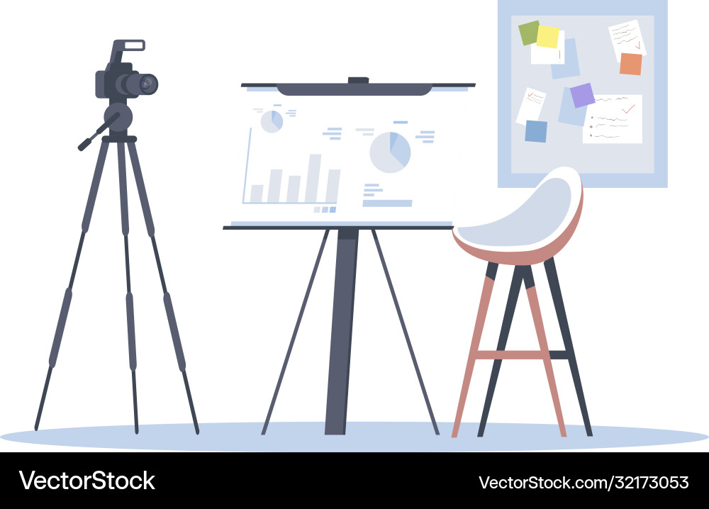 Business blog semi flat rgb color Business blog semi flat rgb color vector image