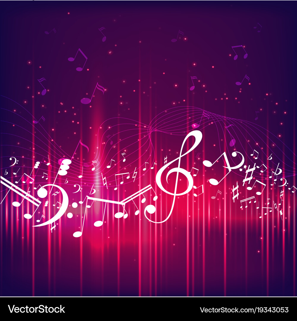 Colorful Music Notes Background – Royalty-Free Vector | VectorStock, image size:1000x1080