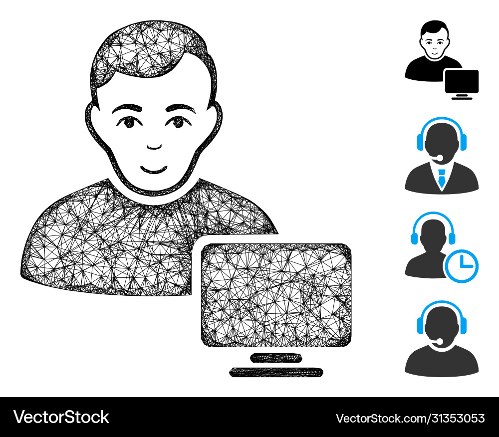 Computer administrator web mesh Vector Image