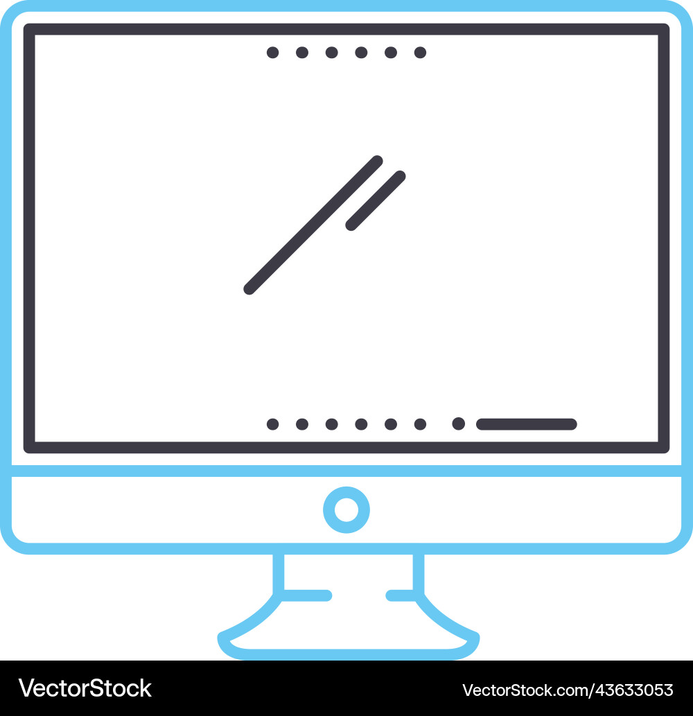 Computer display line icon outline symbol Vector Image