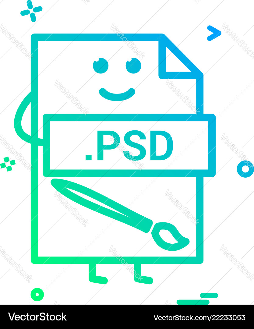 Computer psd file format type icon design Computer psd file format type icon design vector image
