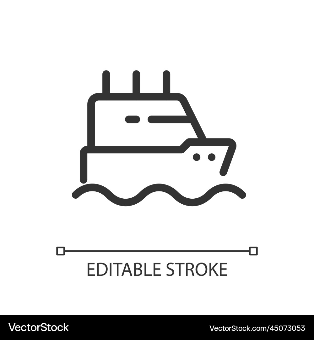Ferry pixel perfect linear ui icon Vector Image