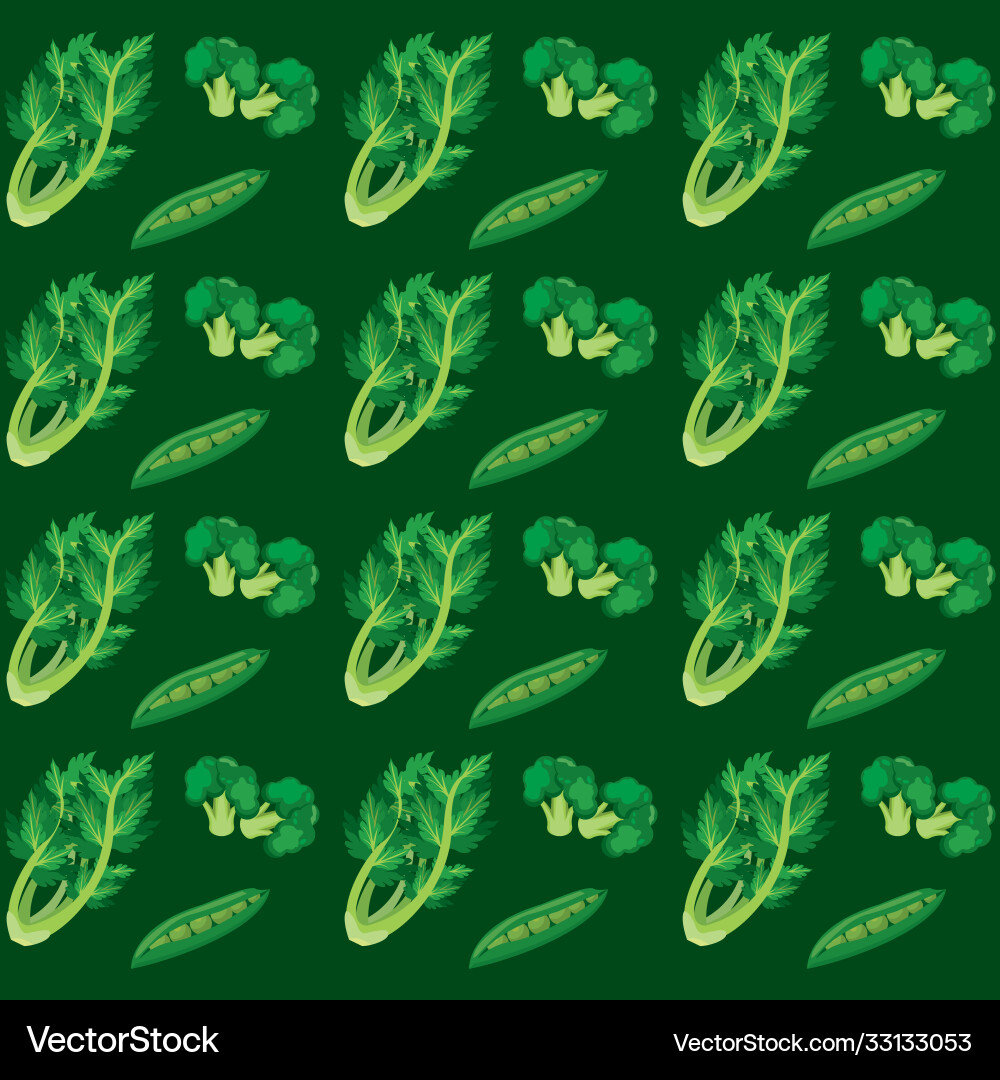 Fresh local vegetables celery and broccoli Vector Image