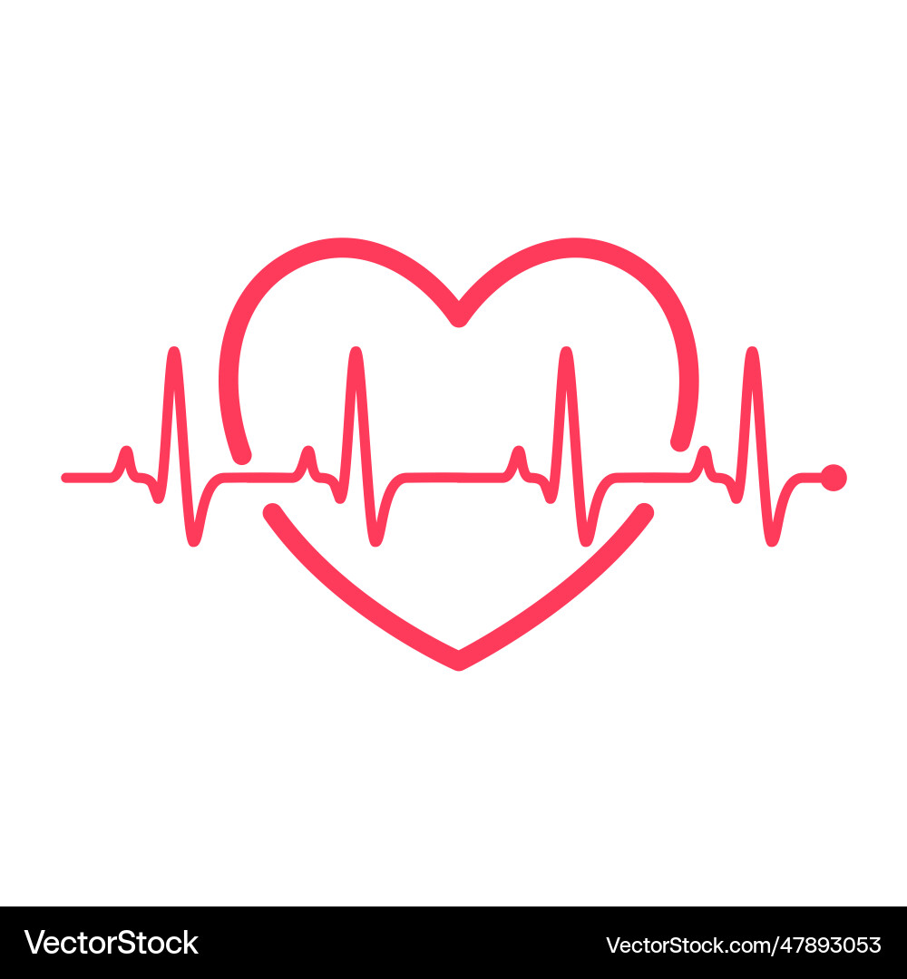 Heart rhythm graph checking your heartbeat Heart rhythm graph checking your heartbeat vector image