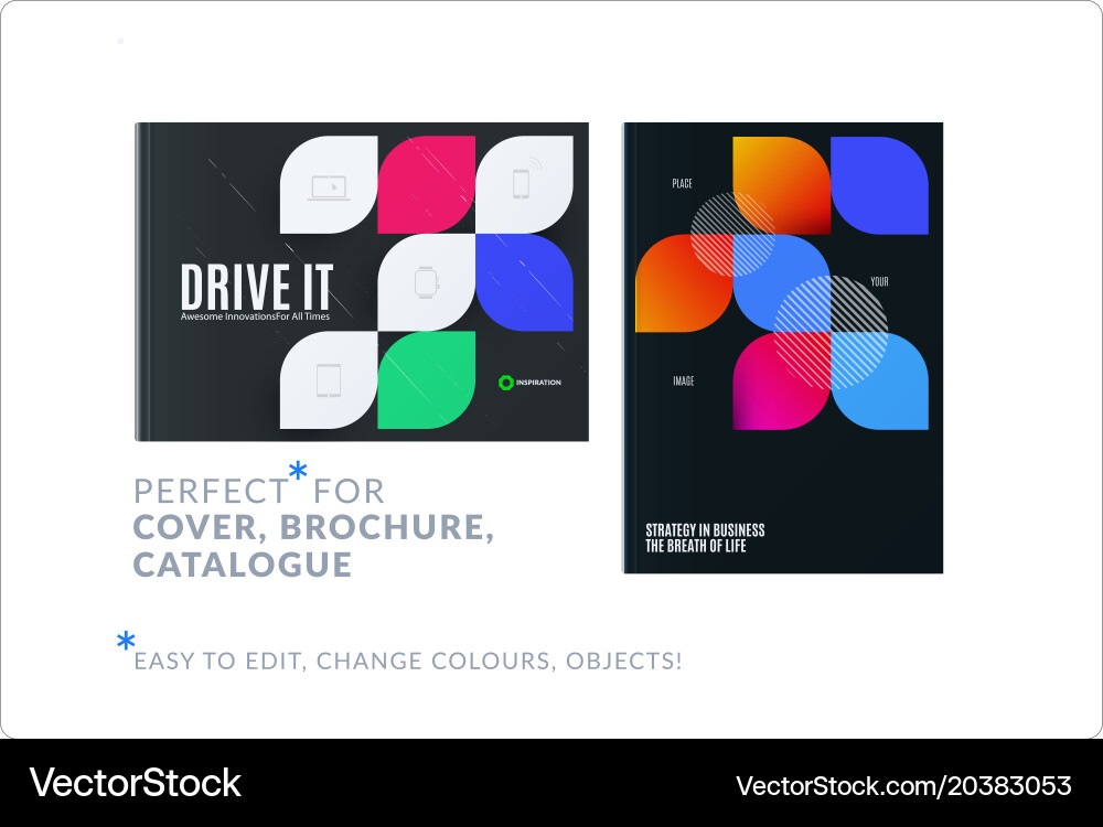 Kreatives Design der Businessbroschüre Set Abstract Vektorbild