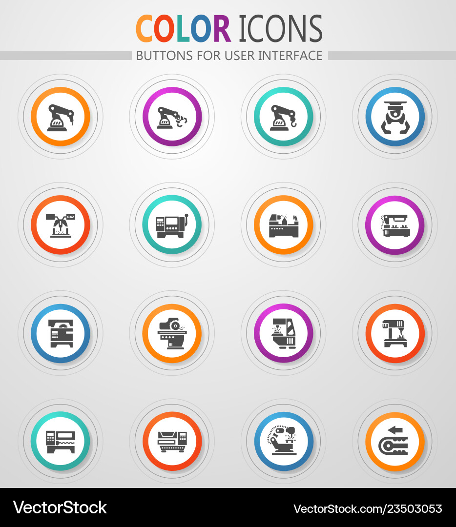 Machine tool icons set Machine tool icons set vector image