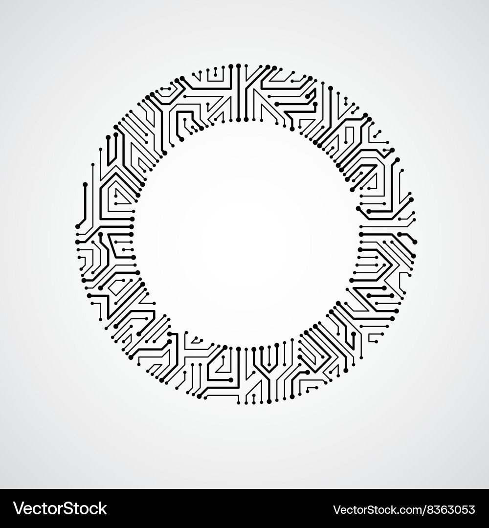 Monochrome Circuit Board Pattern vector image