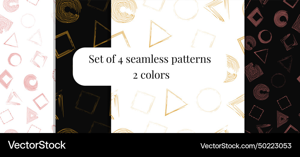 Patterns of geometric shapes in linear style Patterns of geometric shapes in linear style vector image