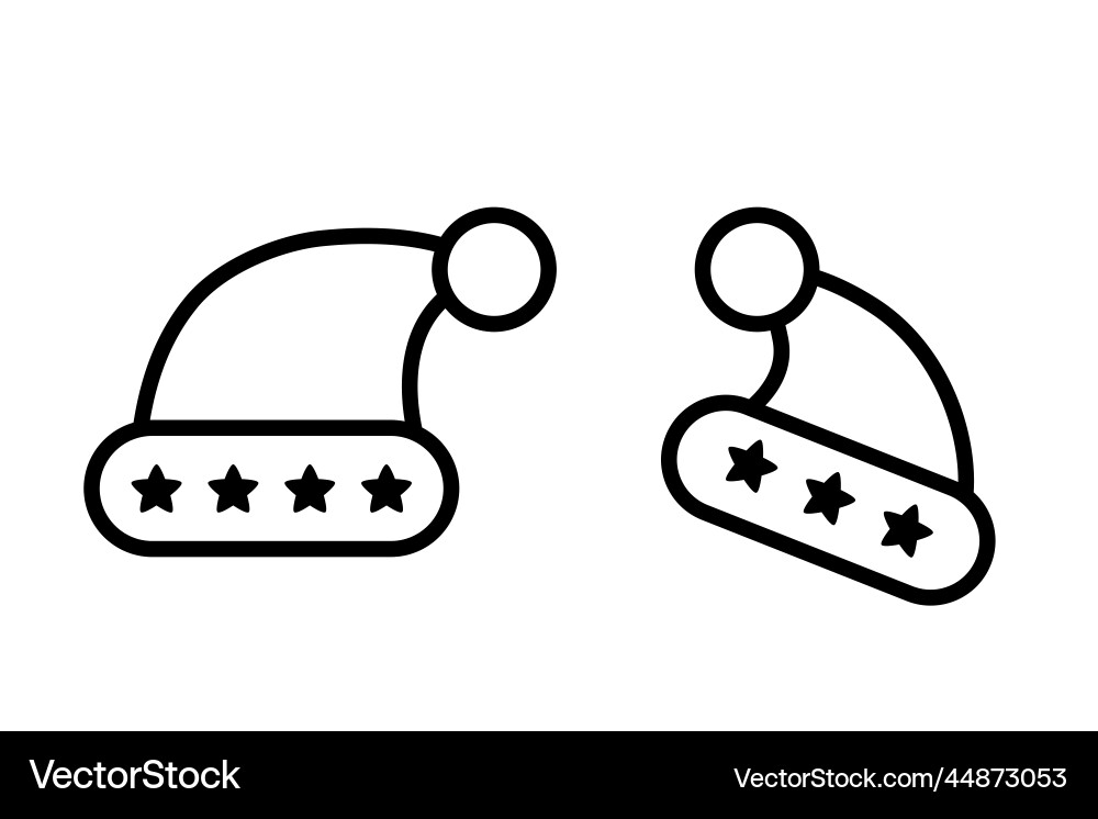 Santa hat icon set Santa hat icon set vector image