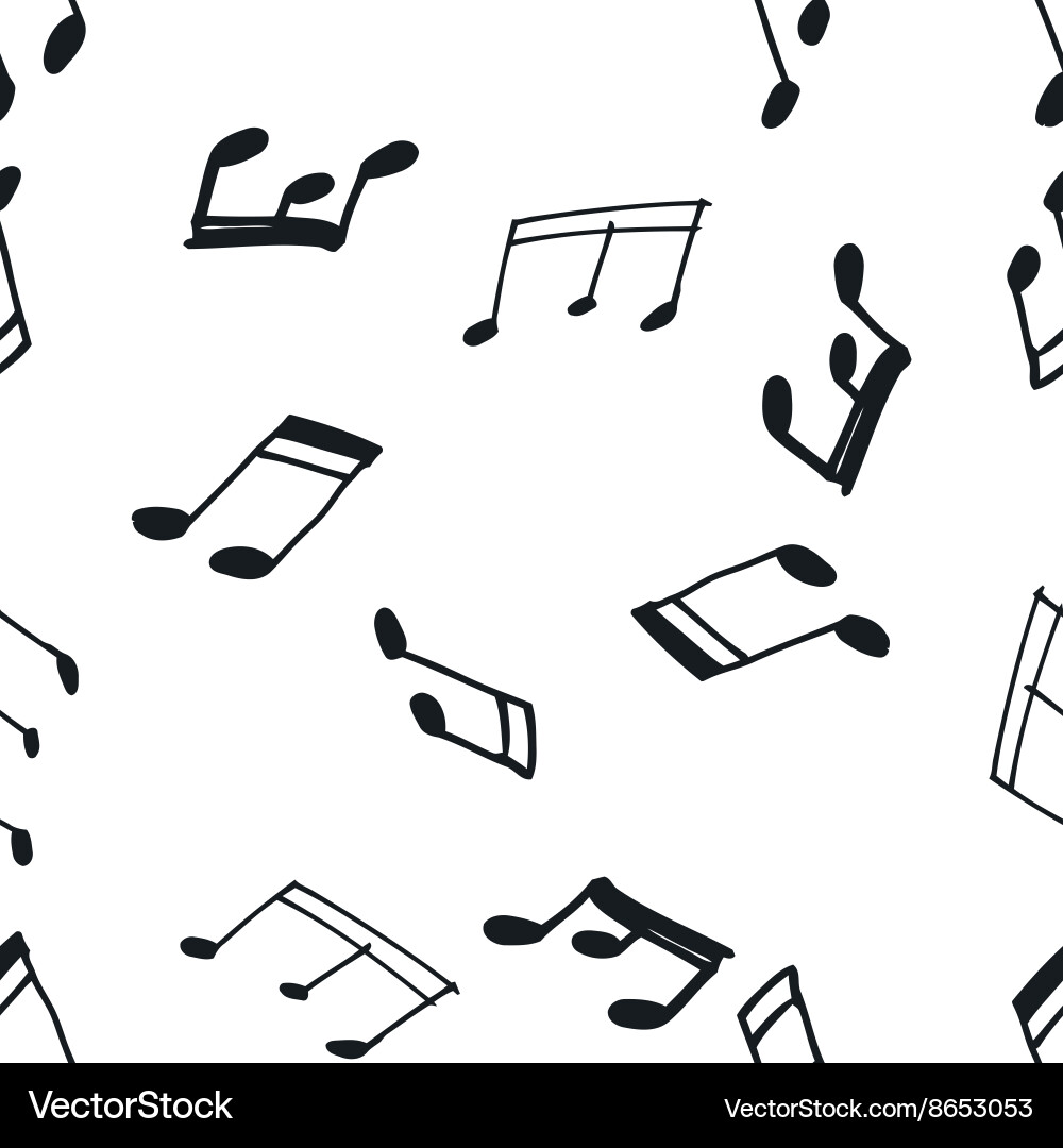 Seamless pattern with music notes vector image