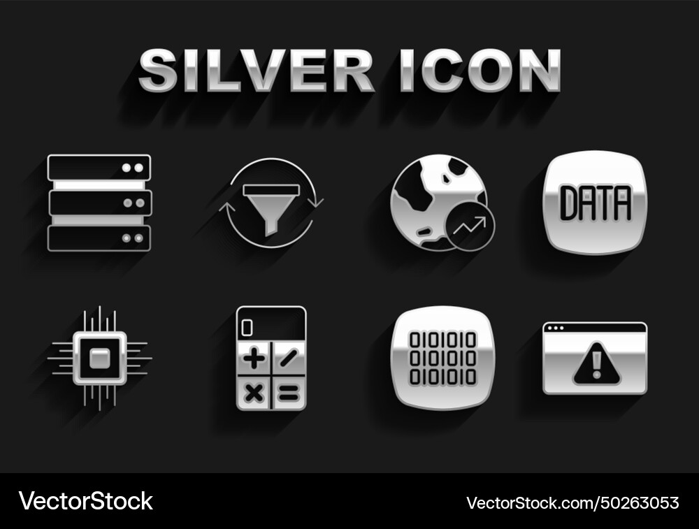 Set calculator data analysis browser Set calculator data analysis browser Vector Image