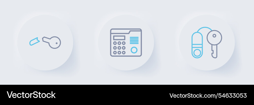 Set line house with key intercom system Set line house with key intercom system vector image