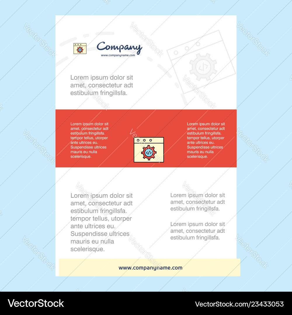 Template layout for website programming company Template layout for website programming company vector image