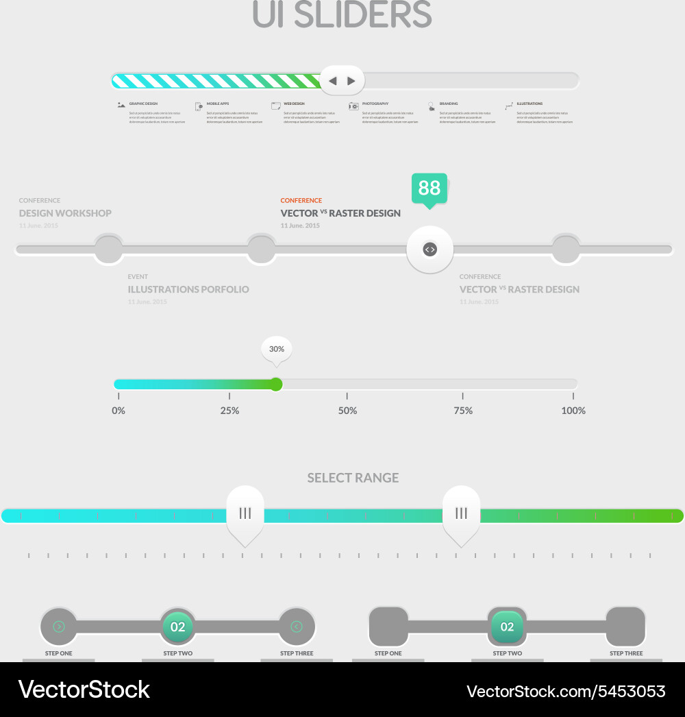 Ui sliders vector image