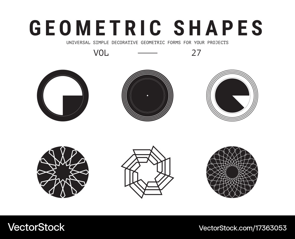 Universal geometric shapes set Royalty Free Vector Image