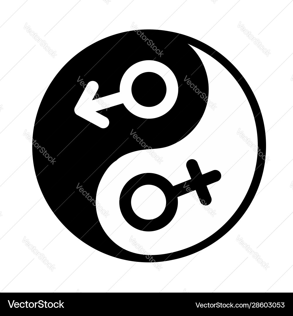 Yin und Yang männlich weiblich Yin und Yang männlich weiblich vektorbild
