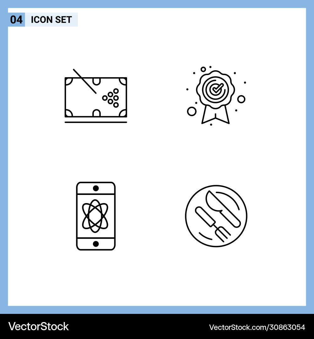 4 universal filledline flat colors set for web Vector Image