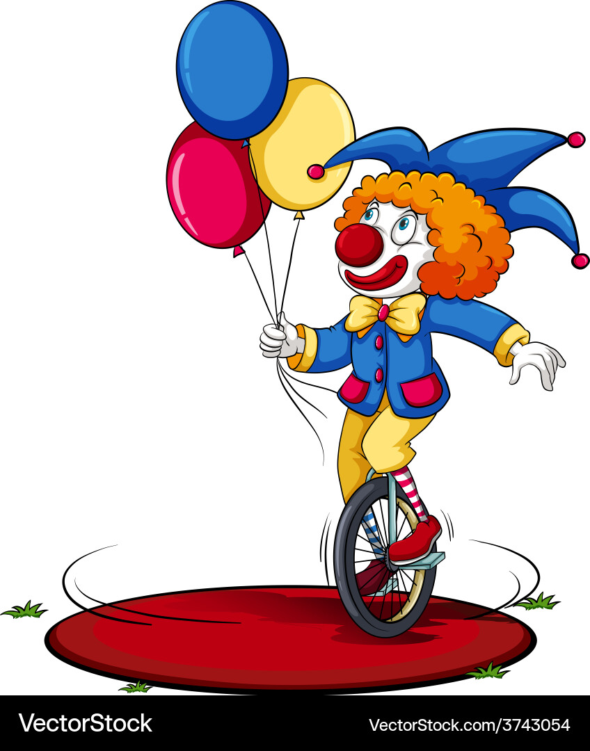 A clown running around in circle vector image